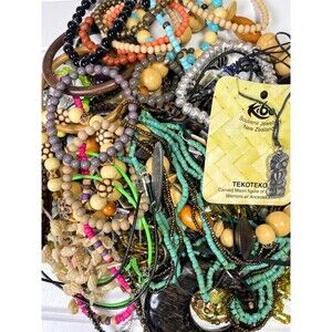 Jewelry Lot Beach Sea Shell Boho Outer Banks Surfer Mix Necklaces Bracelets 50pc